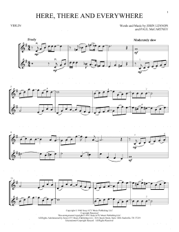 page one of Here, There And Everywhere (Violin Duet)