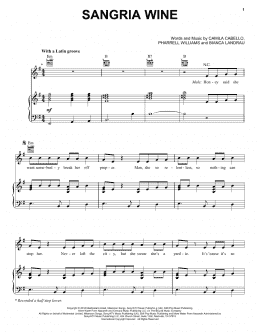page one of Sangria Wine (Piano, Vocal & Guitar Chords (Right-Hand Melody))