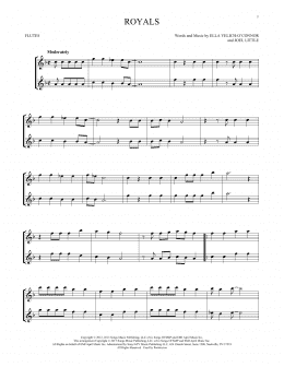 page one of Royals (Flute Duet)