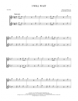 page one of I Will Wait (Flute Duet)