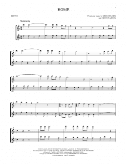 page one of Home (Flute Duet)