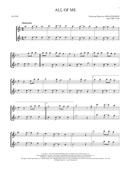 page one of All Of Me (Flute Duet)