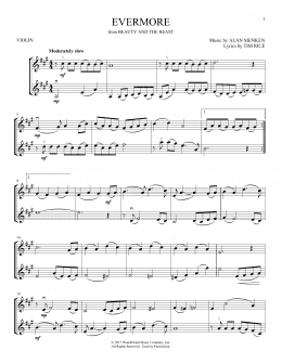 page one of Evermore (from Beauty And The Beast) (Violin Duet)