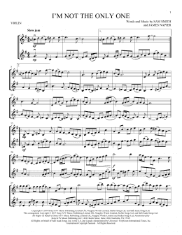 page one of I'm Not The Only One (Violin Duet)