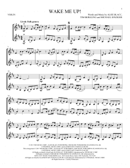 page one of Wake Me Up! (Violin Duet)