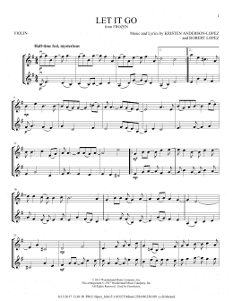 page one of Let It Go (from Frozen) (Violin Duet)