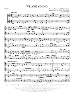 page one of We Are Young (Violin Duet)