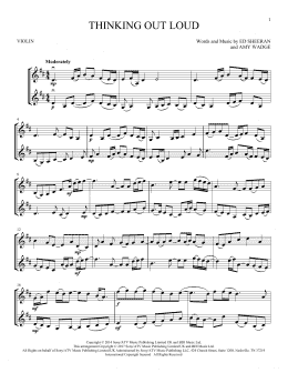 page one of Thinking Out Loud (Violin Duet)