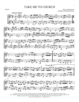 page one of Take Me To Church (Violin Duet)
