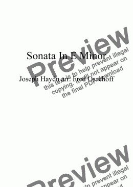 page one of Sonata in E Minor