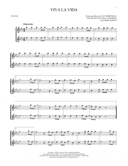 page one of Viva La Vida (Flute Duet)
