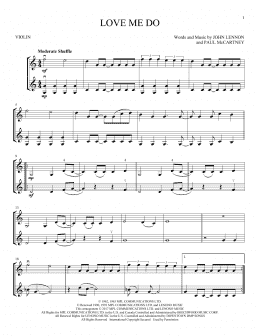 page one of Love Me Do (Violin Duet)