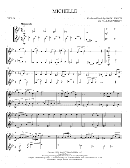 page one of Michelle (Violin Duet)