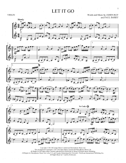 page one of Let It Go (Violin Duet)