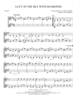 page one of Lucy In The Sky With Diamonds (Violin Duet)