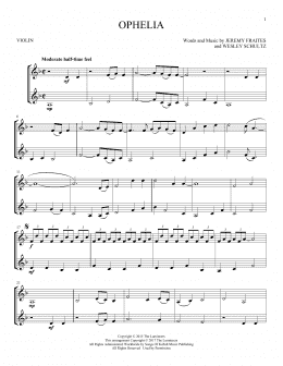 page one of Ophelia (Violin Duet)