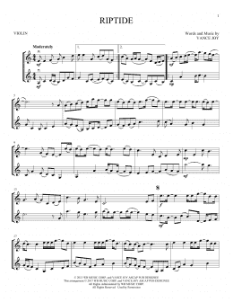 page one of Riptide (Violin Duet)
