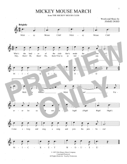 page one of Mickey Mouse March (from The Mickey Mouse Club) (Ocarina)