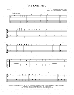 page one of Say Something (Flute Duet)