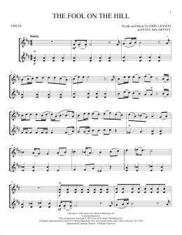 page one of The Fool On The Hill (Violin Duet)