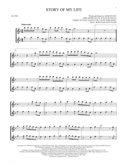 page one of Story Of My Life (Flute Duet)
