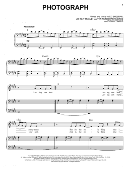 page one of Photograph (Piano & Vocal)