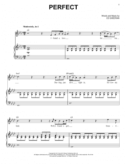 page one of Perfect (Piano & Vocal)