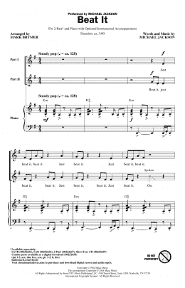 page one of Beat It (2-Part Choir)