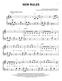page one of New Rules (Easy Piano)