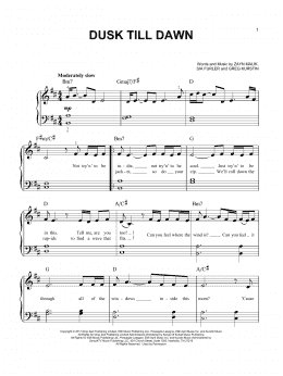 page one of Dusk Till Dawn (feat. Sia) (Easy Piano)