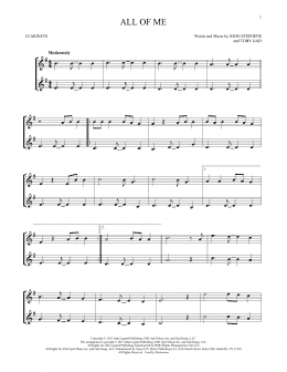 page one of All Of Me (Clarinet Duet)
