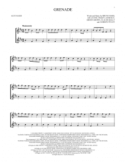 page one of Grenade (Alto Sax Duet)