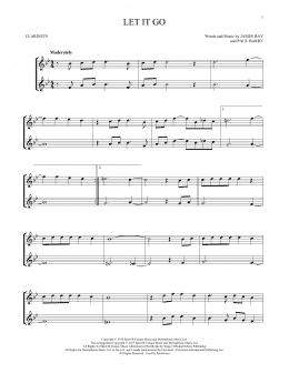 page one of Let It Go (Clarinet Duet)