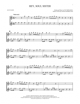 page one of Hey, Soul Sister (Alto Sax Duet)