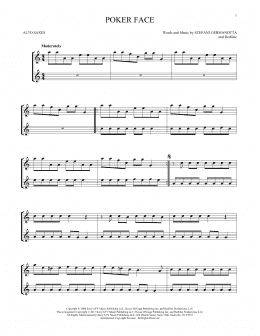 page one of Poker Face (Alto Sax Duet)