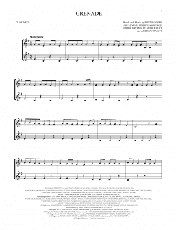 page one of Grenade (Clarinet Duet)