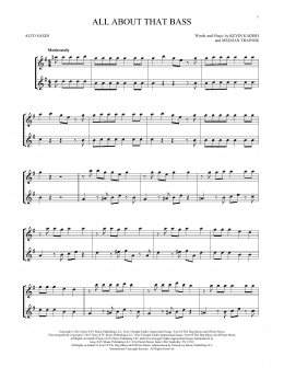 page one of All About That Bass (Alto Sax Duet)