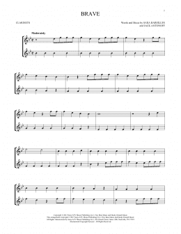 page one of Brave (Clarinet Duet)