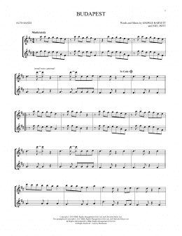 page one of Budapest (Alto Sax Duet)