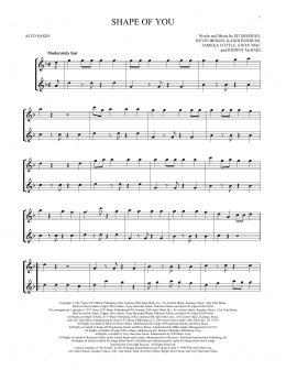 page one of Shape Of You (Alto Sax Duet)