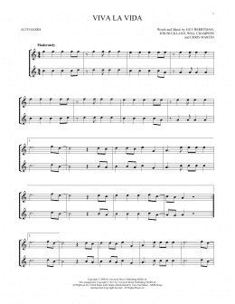 page one of Viva La Vida (Alto Sax Duet)
