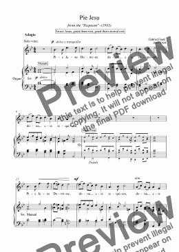 page one of "Pie Jesu" - Download Sheet Music (Soprano)