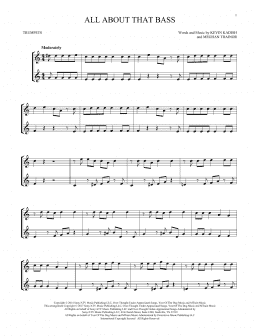 page one of All About That Bass (Trumpet Duet)