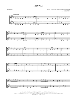 page one of Royals (Trumpet Duet)