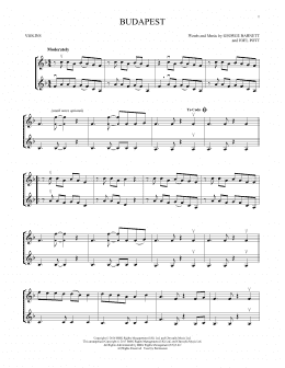 page one of Budapest (Violin Duet)