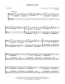 page one of Poker Face (Trombone Duet)