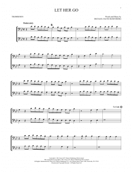 page one of Let Her Go (Trombone Duet)