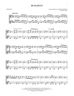 page one of Budapest (Trumpet Duet)