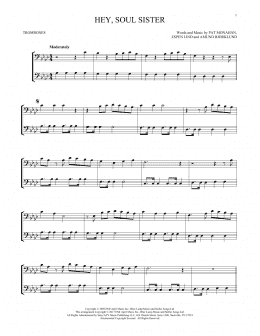 page one of Hey, Soul Sister (Trombone Duet)