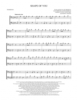 page one of Shape Of You (Trombone Duet)